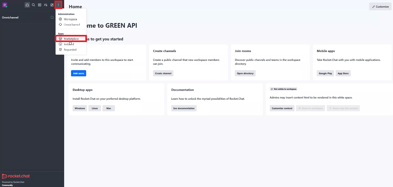 Rocket.Chat install 1