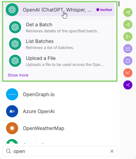 תמונה עם חיפוש יישומי OpenAI